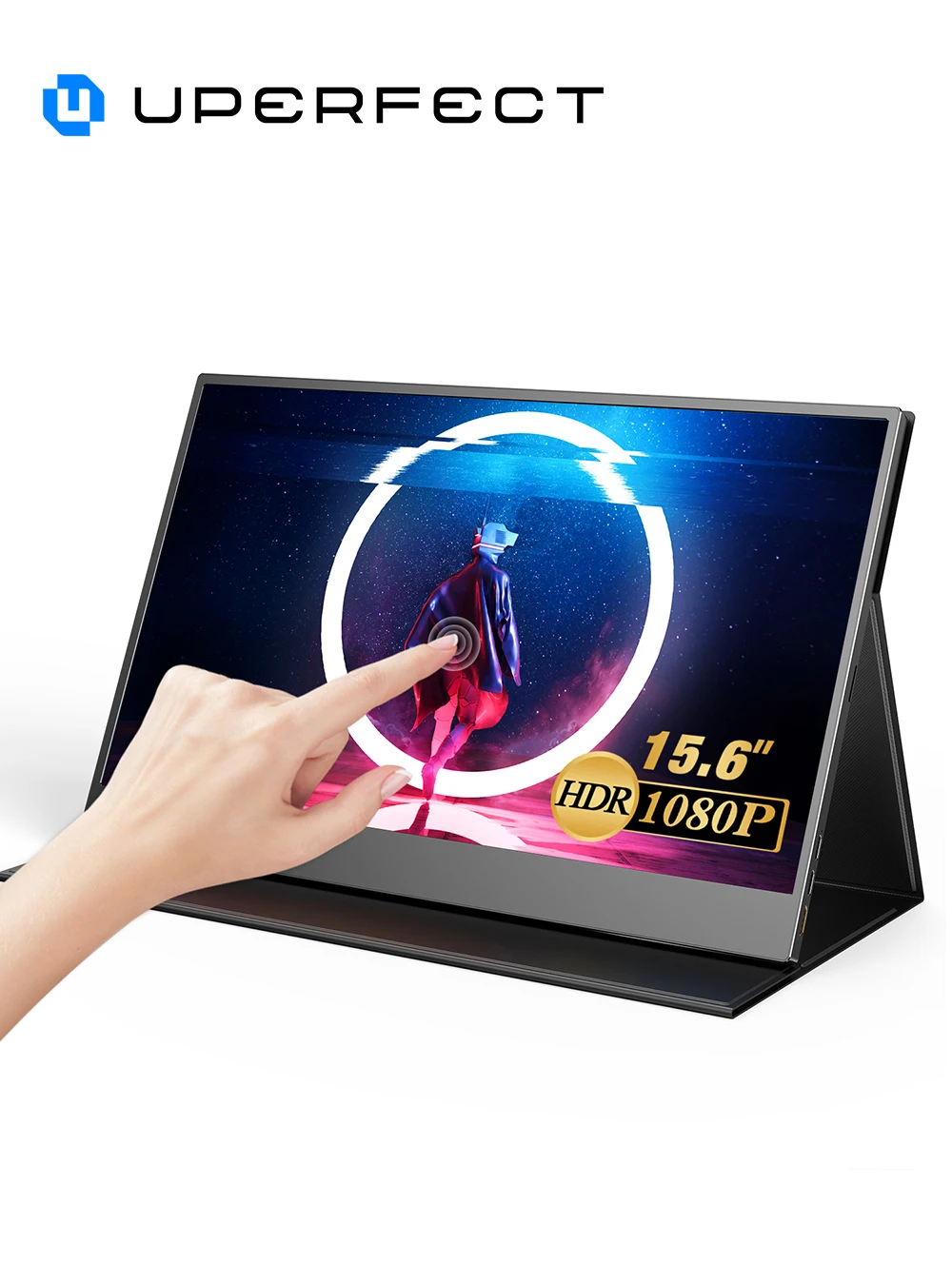 UPERFECT 15.6 "touchscreen monitor portátil usb-c tela externa 1920*1080 fhd computador portátil display com duplo tipo-c mini hdmi para pc usb 3.1 android windows phone mac superfície xbox ps4/ps5 switch