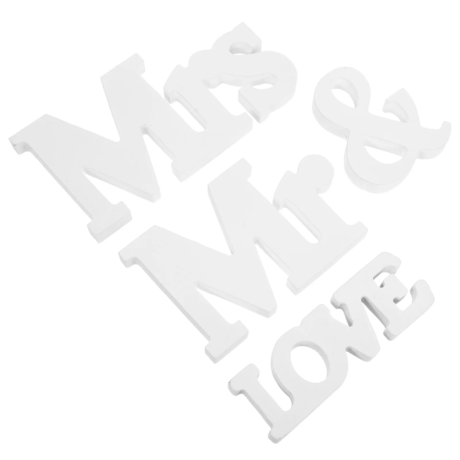 

2Sets Wedding Decoration White Wooden Mr and Mrs Love Letters Wedding Table Signs Centerpiece Props Reception Decor