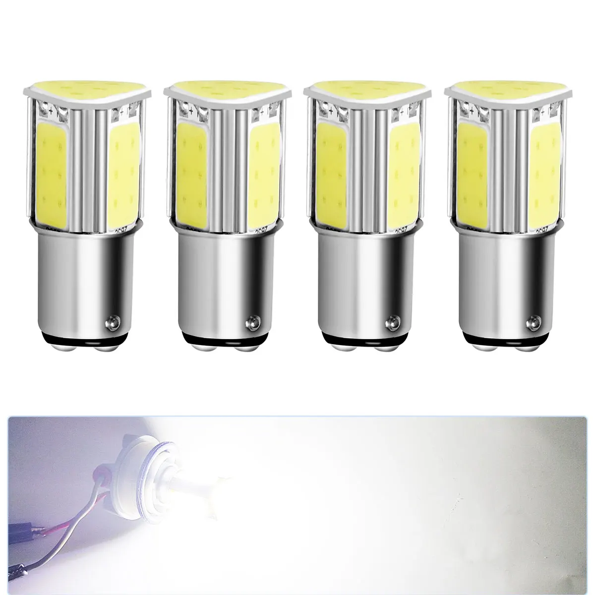 4PCS BA15S BAY15D LED Auto Bremse Reverse Glühbirnen 1156 P21W S25 G18 1157 P21/7W 12V für Automotive Stop Blinker Lichter