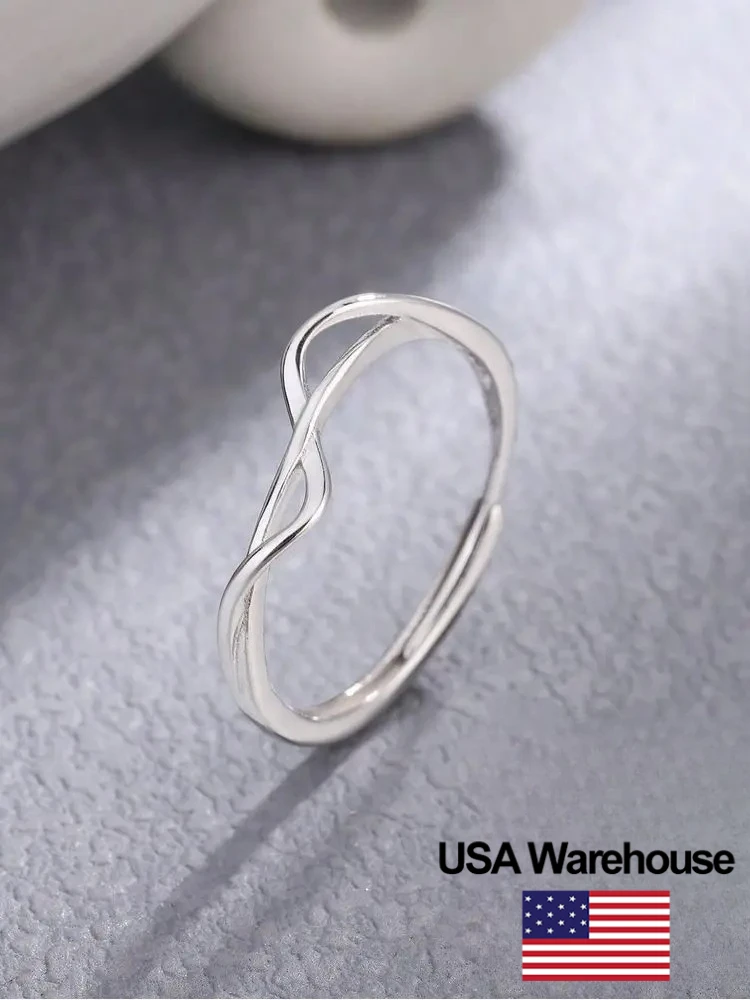 

925 Sterling Silver Personalized Irregular lines Adjustable Ring For Women Engagement Party High Quality Fine Jewelry