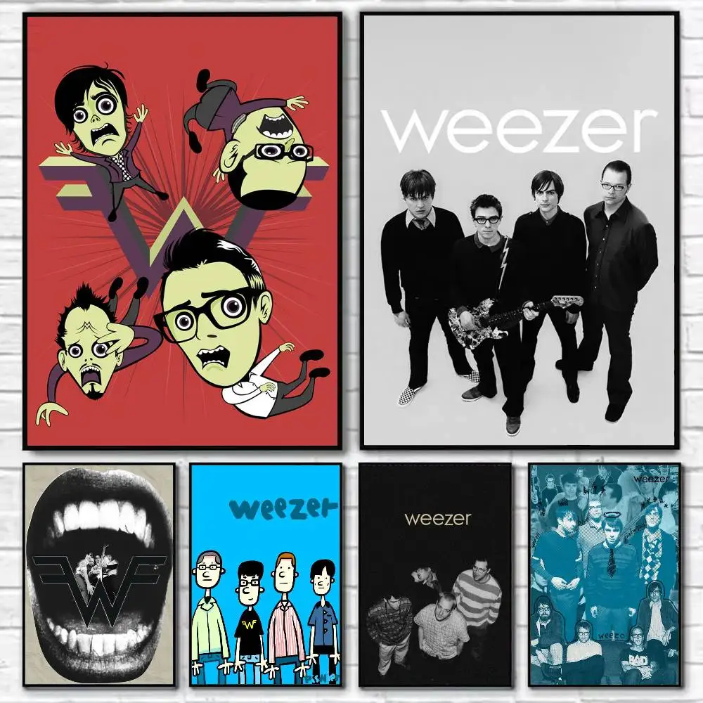 

Cool W-Weezer Band Poster Self-adhesive Art Waterproof Paper Sticker Coffee House Bar Room Wall Decor