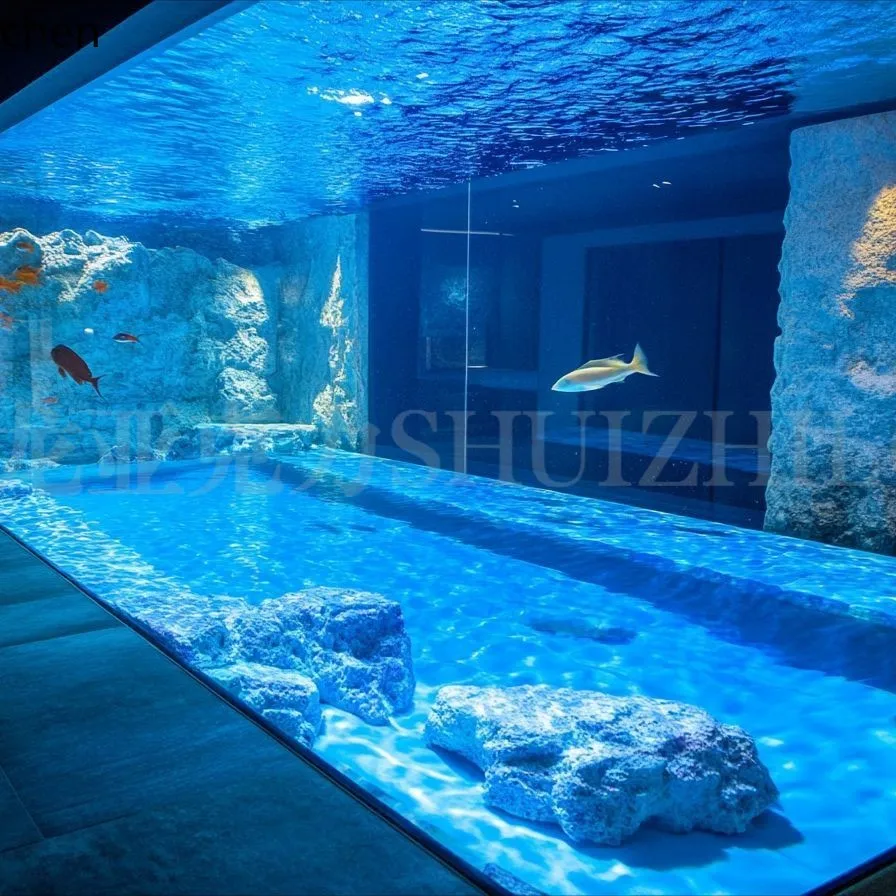 تشيكوسلوفاكيا عرض كبير جدا خزان الأسماك الاكريليك كبير حوض السمك المحيط خزان الأسماك