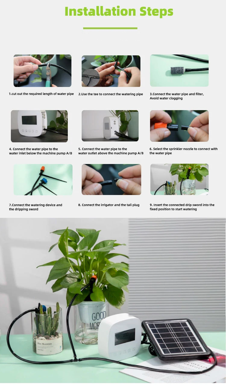 Heat Automatic Watering Machine Smart WIFI Watering Timer Plants Controller Flower Drip Irrigation System USB Charging