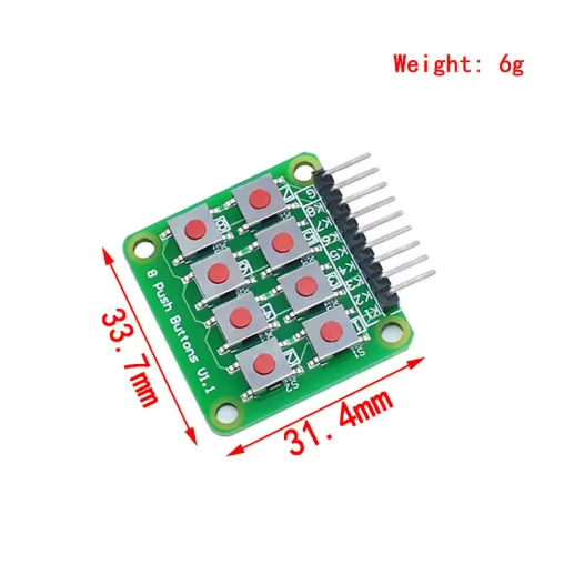 Micro switch 2 * 4 matrix keyboard with 8 independent keys, microcontroller external expansion keyboard module