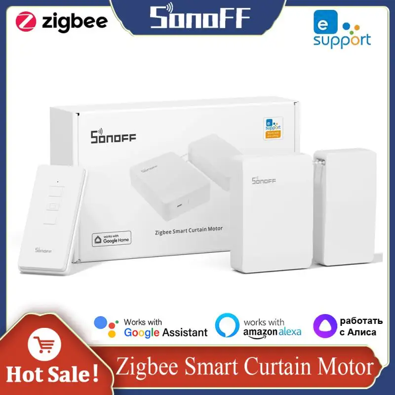 SONOFF-Zigbee Smart Curtain Motor, Smart Home, Tipo C, Cena, Aplicativo EWeLink, Controle Remoto, Funciona com Alexa, Google Home, Alice