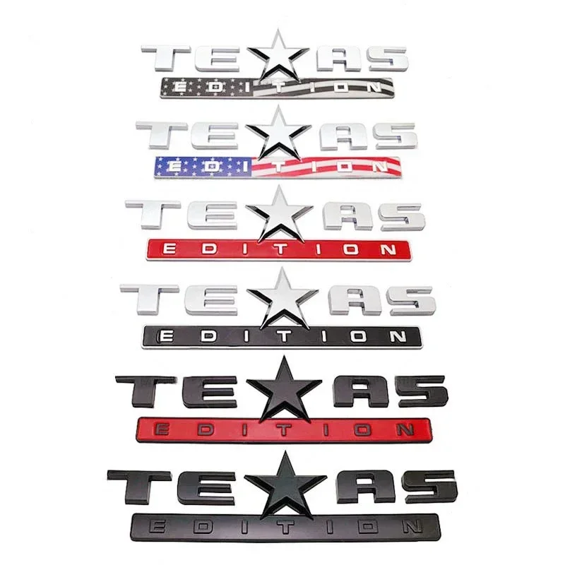 3D ABS TEXAS EDITION Badge Rear Trunk Fender Emblem Sticker For Jeep Chevy Silverado GMC Sierra Car Decals Accessories