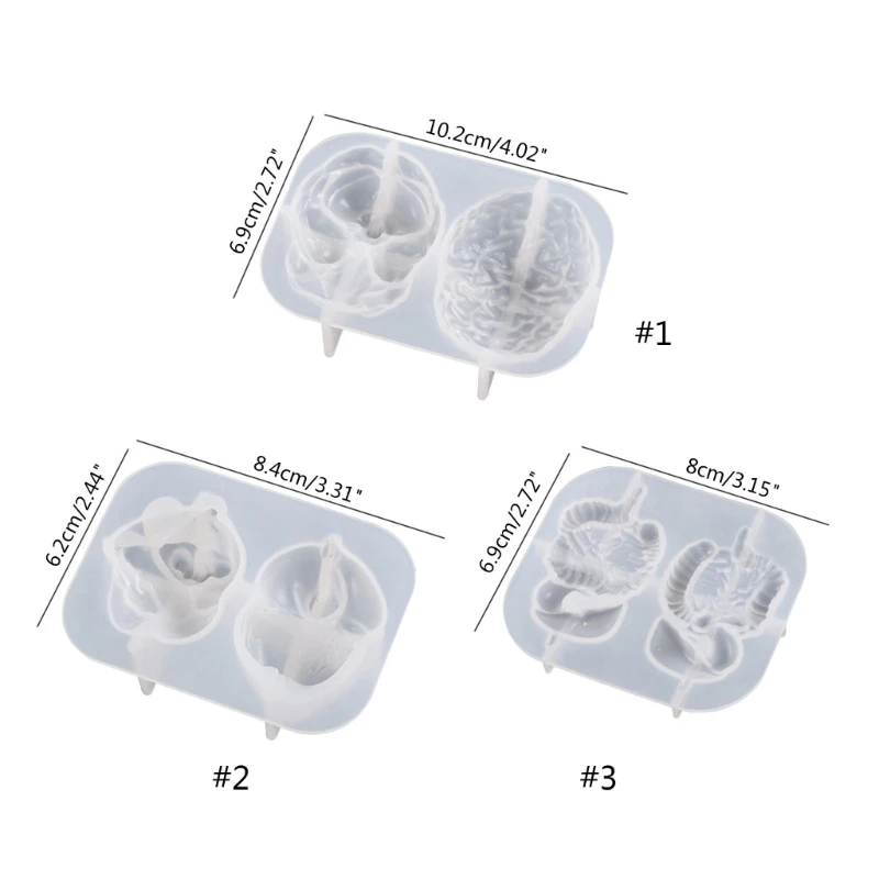 لتقوم بها بنفسك هالوين ثلاثي الأبعاد القلب والدماغ كعكة الديكور قالب الجص قالب من السيليكون مع قالب راتنجات الايبوكسي