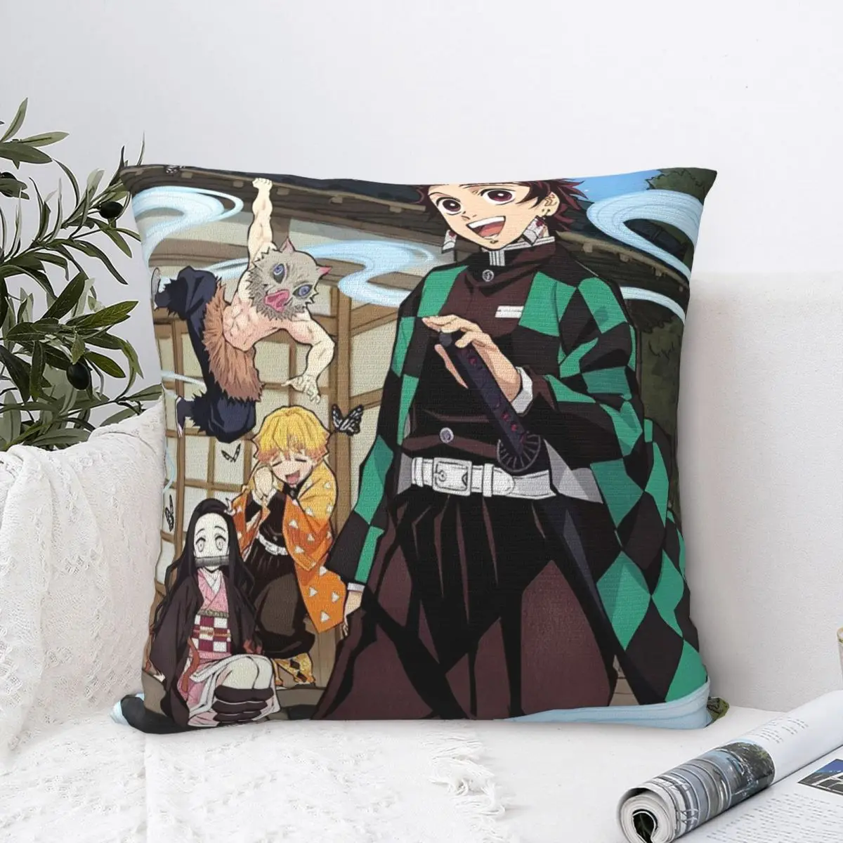 

Наволочка Demon Slayer аниме Kamado Nezuko Tanjirou, полиэстеровая наволочка с принтом, подарочная наволочка, домашний квадратный чехол 40X40 см