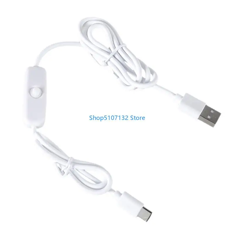 87HD USB to Type C Charging Cable Equipped with Switching Button Easy Control for Desk Lamp, Small Fan, Beauty Devices