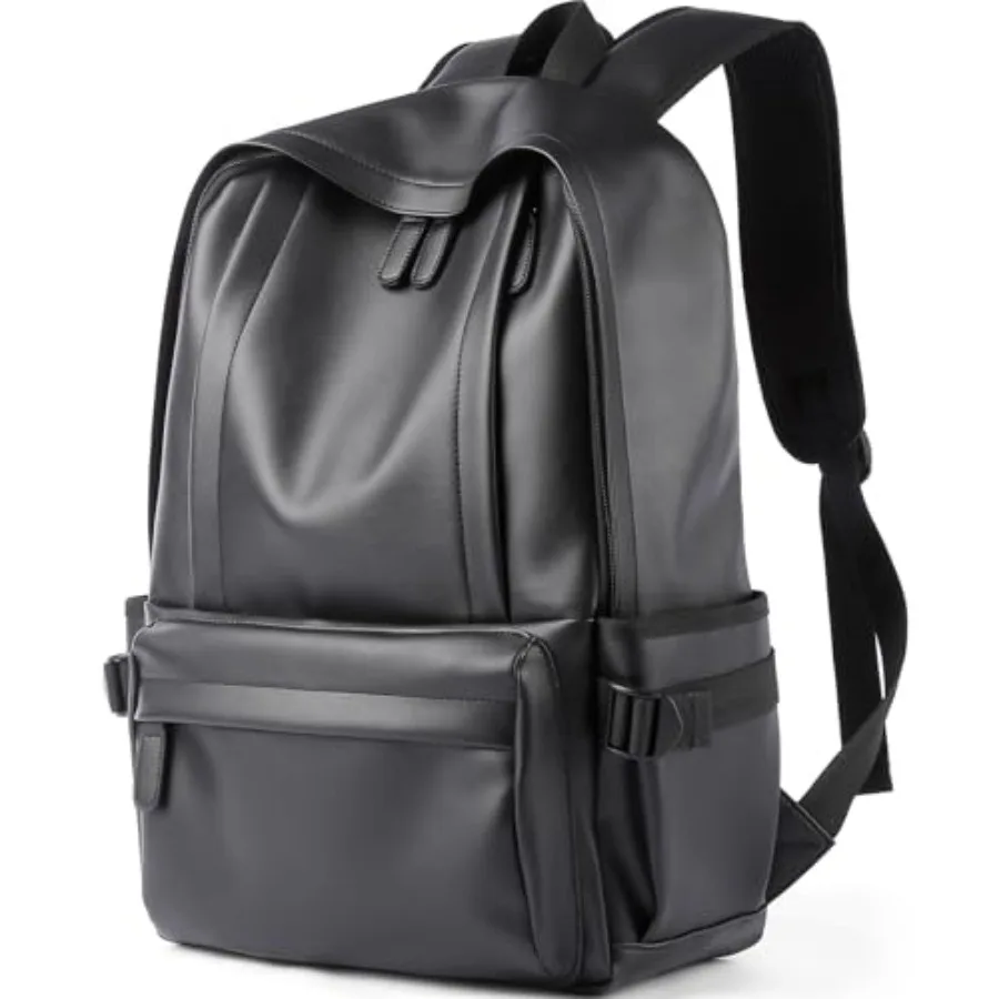 

Laptop Leather Travel Backpack For Men Water-Repellent Carry On Back Pack For Travel Business Work computer Backpacks Fit 15.6"