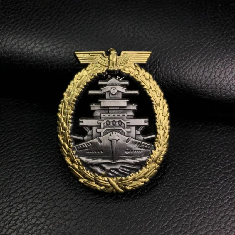 Wholesale of gold and silver color matching metal commemorative medals, ship navigation brooches, foreign tourism