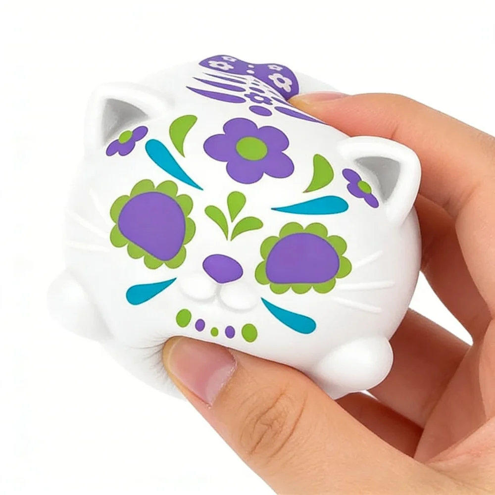2026 Needoh Sugar Skull Cats Schylling Buttery-Soft Feel Fidget Toy ASMR Sensory Anti stress relief toy Gifts view 5