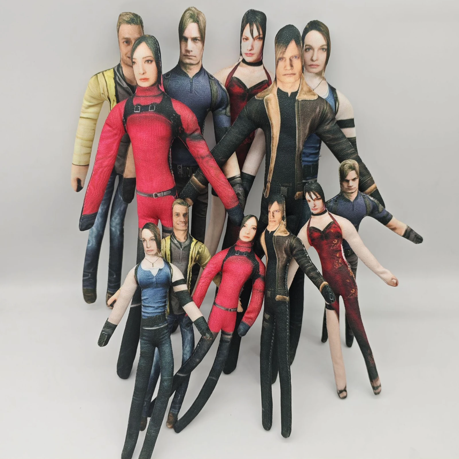 18cm/28cm Ada Wong Leon Kennedy Plush Doll With Body Wire Game Resident Joint Twistable Shape Abstract Doll  Stuffed Toy Gifts