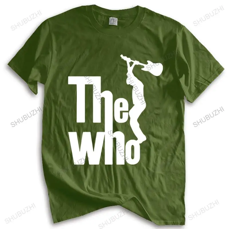 Fashion brand t shirt mens loose The Who Mens T Shirt Retro Mod Music Man with Guitar new fashion tee-shirt man tee