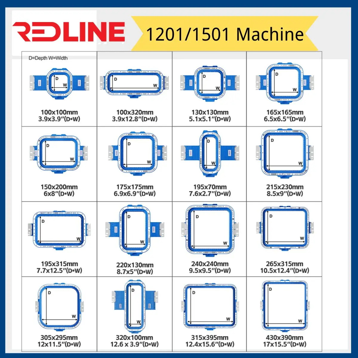 

Sewtalent Magnetic Mighty Hoop Frame Embroidery Hoops for Redline Mini 1201 1501 Pro 15 Needle Embroidery Machine