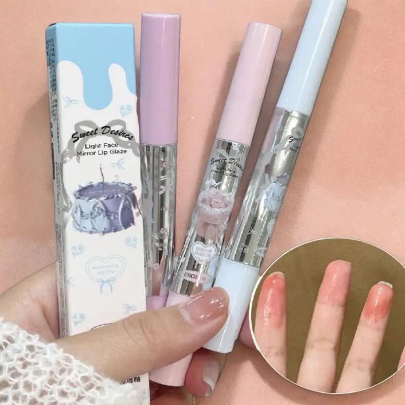 ملمع شفاه HERORANGE، لون شفاه مرطب مع إسفنجة مسطحة، غير لزج، لون مقاوم للماء يدوم طويلاً