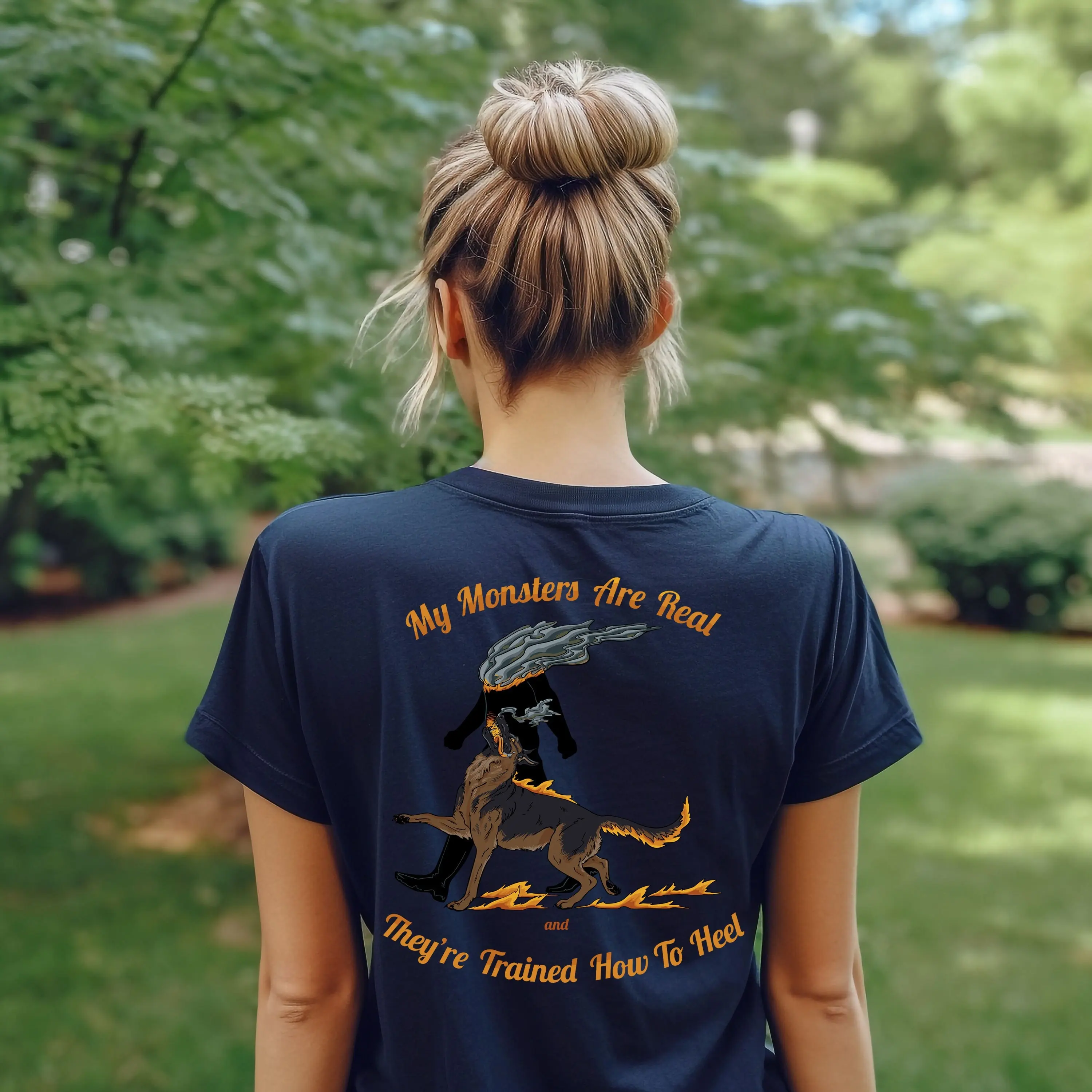 My Monsters Are Real And They'Re Trained How To Heel T Shirt Psa German Shepherd Dog Trainer Gsd