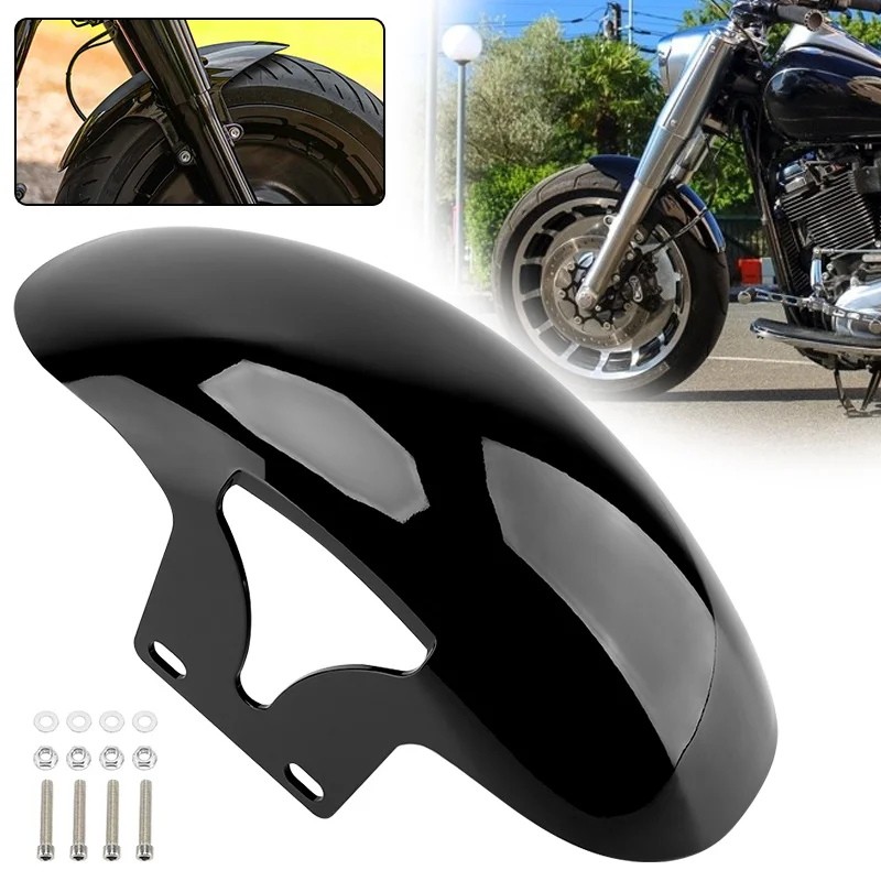 Motorcycle Accessories For Harley Softail M8 Fatboy FLFBS FLFB 2018-up Front Fender Short Mudguards Protector Cover Gloss Black
