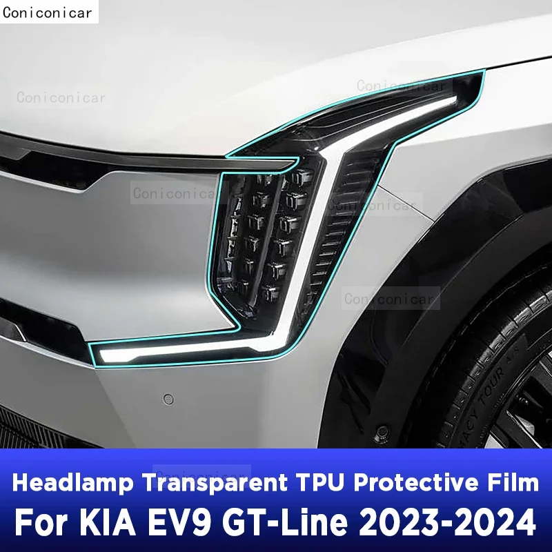 

Protective Film TPU Stickers For KIA EV9 GT Line 2023 2024 Car Headlight Transparent Black Repair Anti-Scratch Accessories PPF
