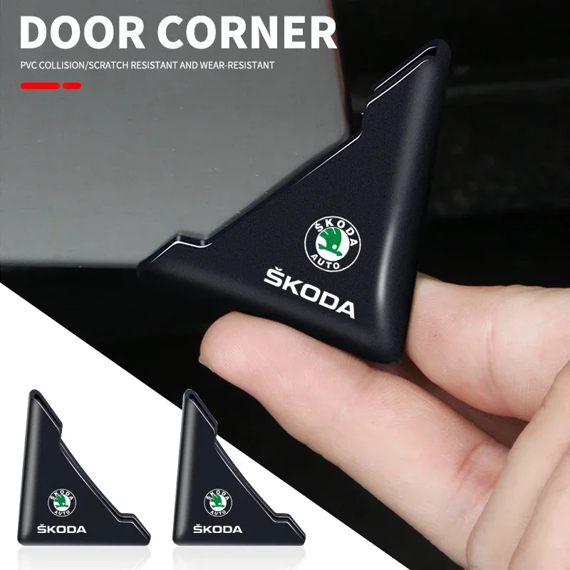Cubierta de esquina de puerta de coche, pegatinas de protección antiarañazos para Skoda Octavia MK2 MK1 2 3 A7 A8 Fabia Karoq Superb Rapid Kamiq Scala