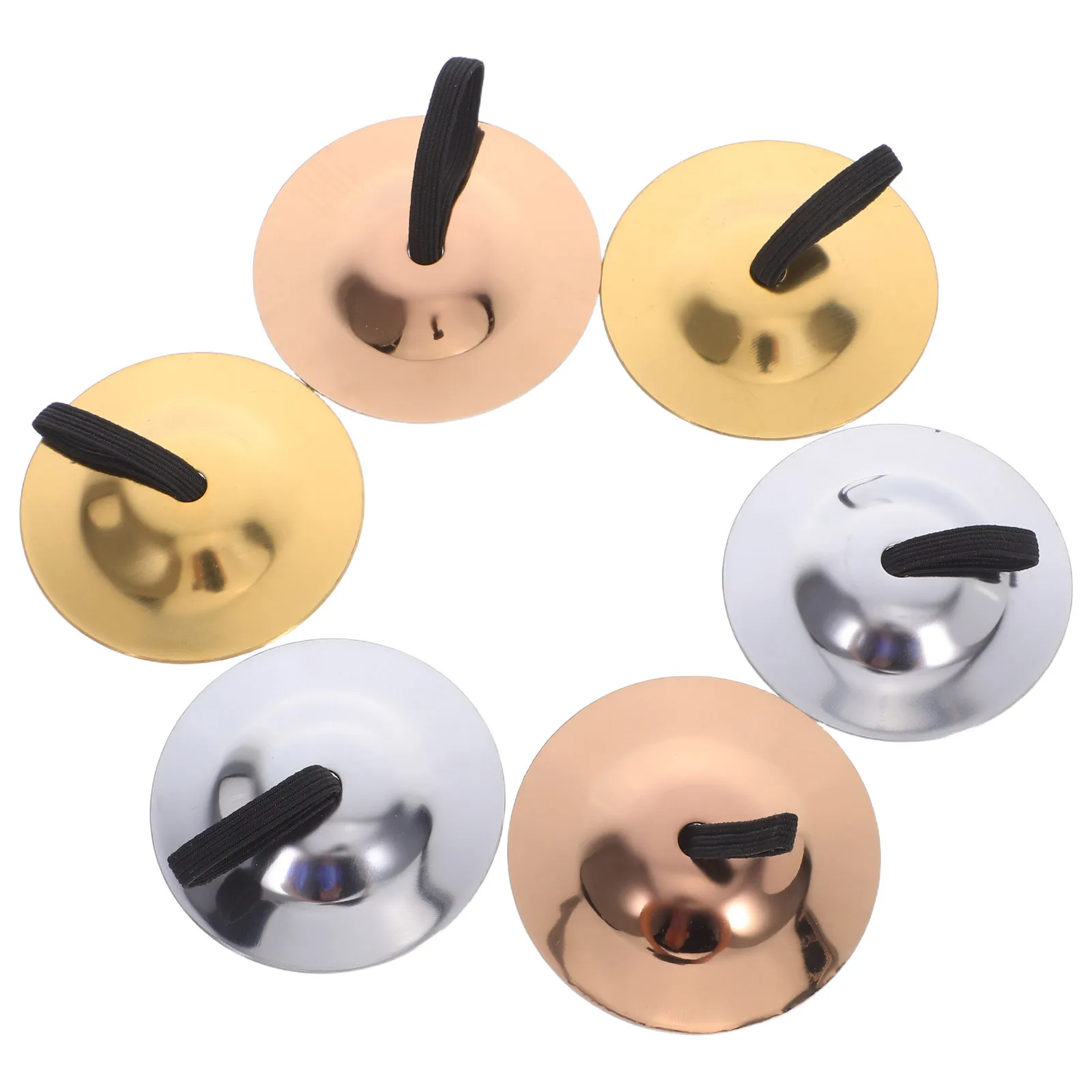 

3Pairs Finger Cymbals for Kids Musical Instrument Set Brass Cymbals Lightweight Portable Design for Dance Parties Outdoor