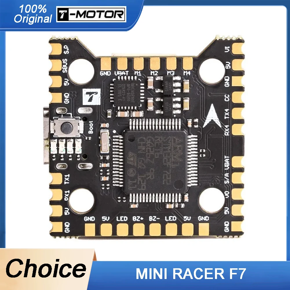 

Контроллер полета T-MOTOR MINI Racer F7 — 3–6S Lipo, AT7456E OSD, 4x UART, STM32F722RET6, 20x20 мм для гоночного дрона FPV