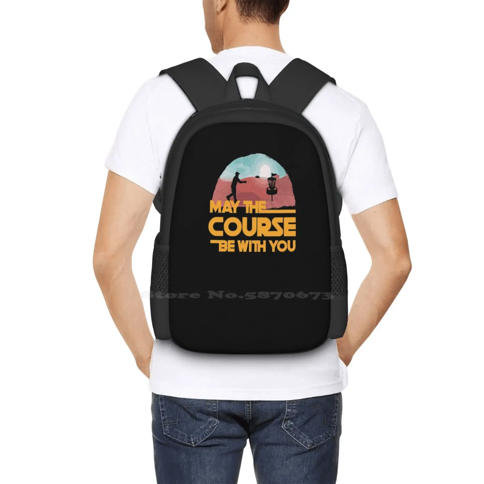 May The Course Be With You Hot Sale Schoolbag Backpack Fashion Bags Disc Golf Golf Lover Golf Court Tree Lover Weekend Buddy