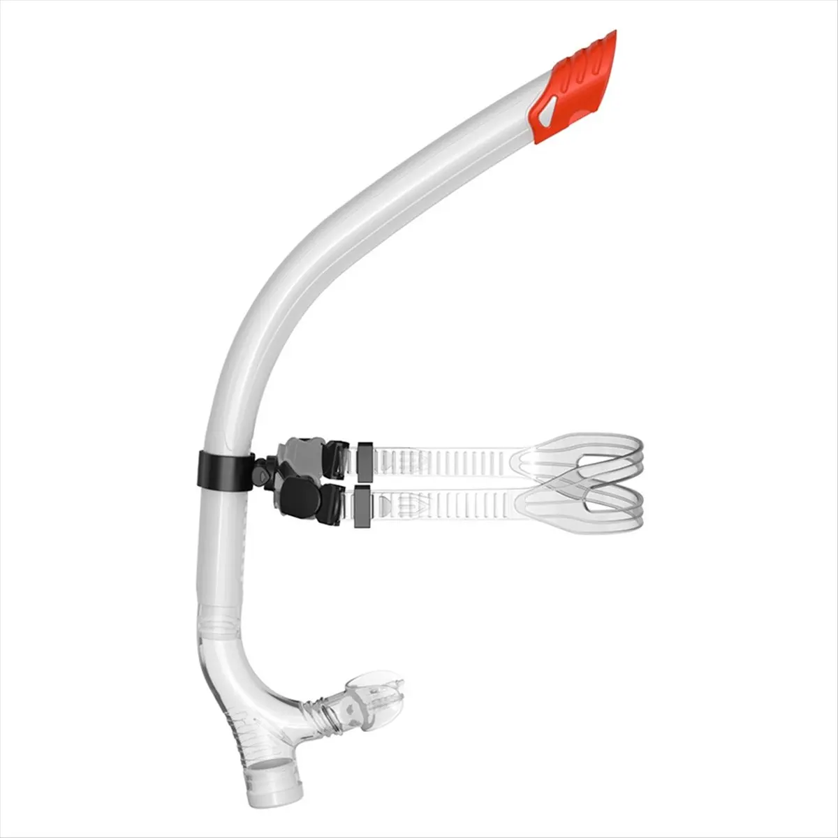 T34C Swimming Training Snorkel Center-Mount Mouthpiece One-Way Purge Valve for Lap Swimming Training Youth Kid White