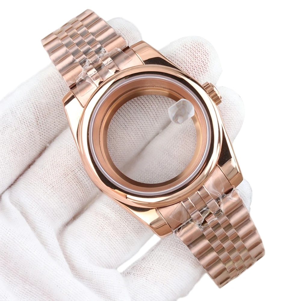 

Sapphire glass Rose Gold 36mm 39mm Case Jubilee Bracelet Stainless Steel For Seiko NH35 NH36 Movement 28.5mm Dial Waterproof