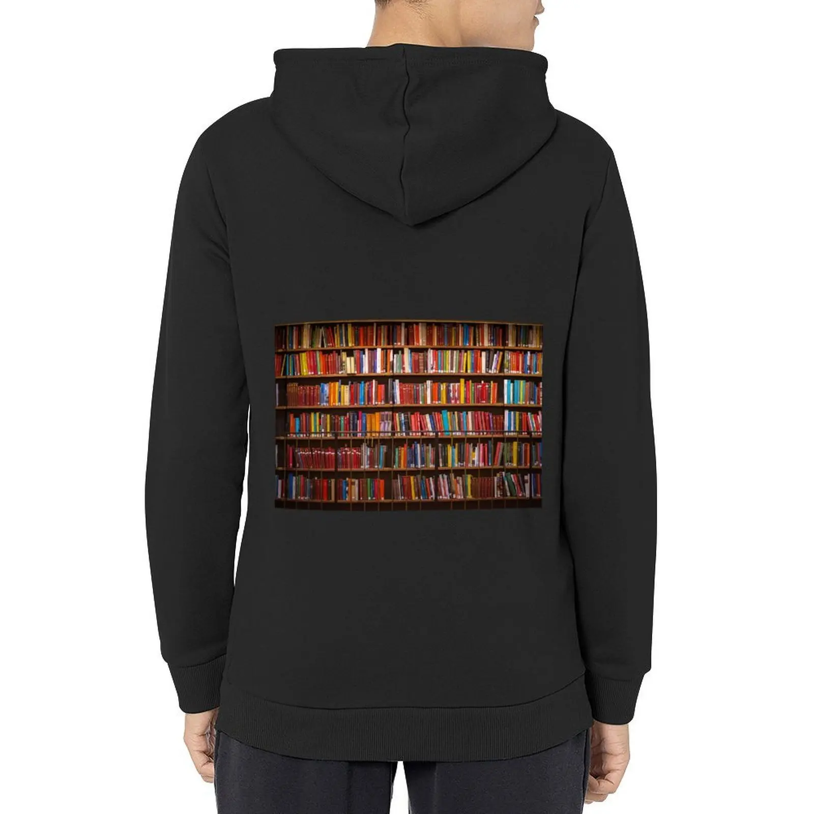 مكتبة الكتب العتيقة لدودة الكتب، رف كتب عتيق، معطف بقلنسوة للرجال، ملابس الخريف للرجال، هوديي