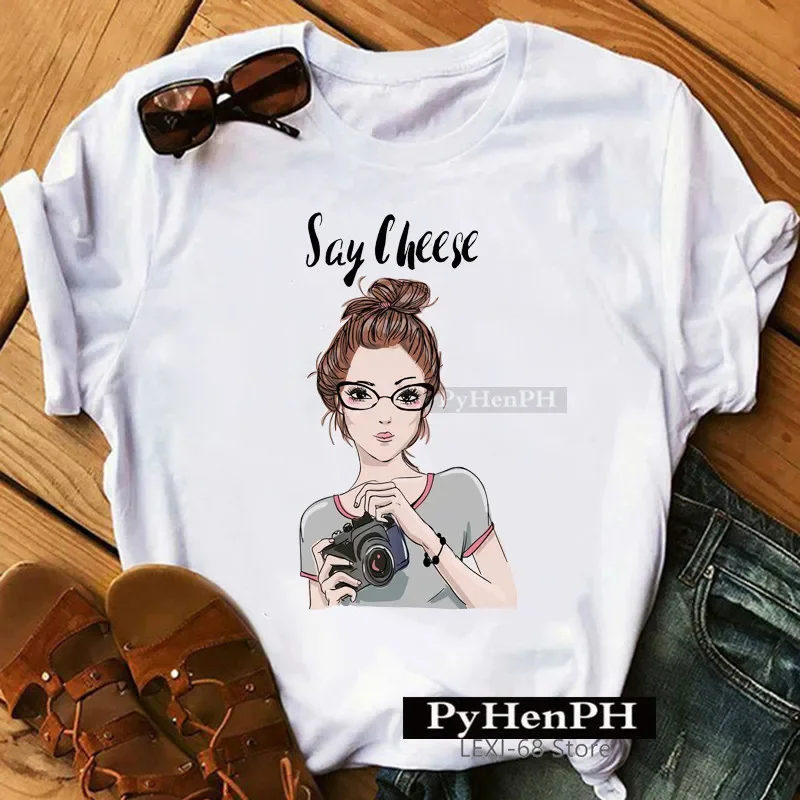 Summer Women's Short Sleeve Personality Book Lover Printed Floral T-shirt Fashion Shirts  Oversized T Shirt Tops