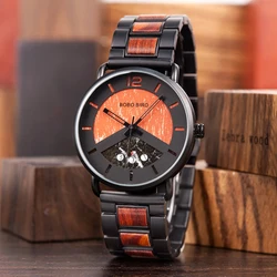 BOBO BIRD Men Watches Luxury Quartz Watch Lightweight Wooden Case and Straps Watches for Casual Support Customize Gift Box