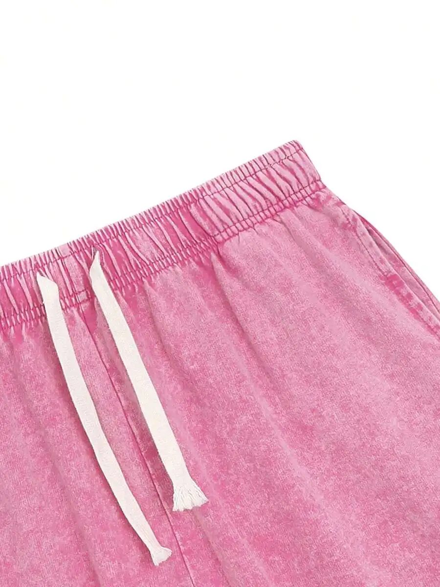 

Mens Cotton Washed Casual Shorts With Drawstring Waist And Pocket