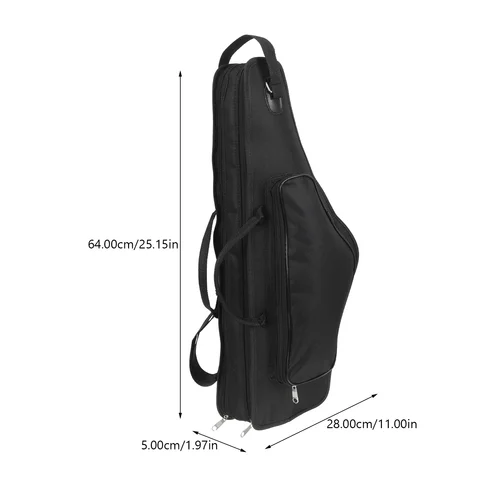 Imagen 2 del producto Estuche de saxofón portátil impermeable negro, bolsa de almacenamiento para saxofón Alto con correa para el hombro y bolso de hombro con asa