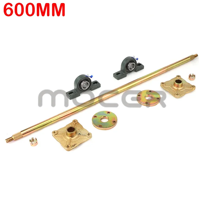 600mm rear axle assembly with bearing sprocket seat 4hole Wheel hubFit For DIY UTV ATV Buggy Bike Parts