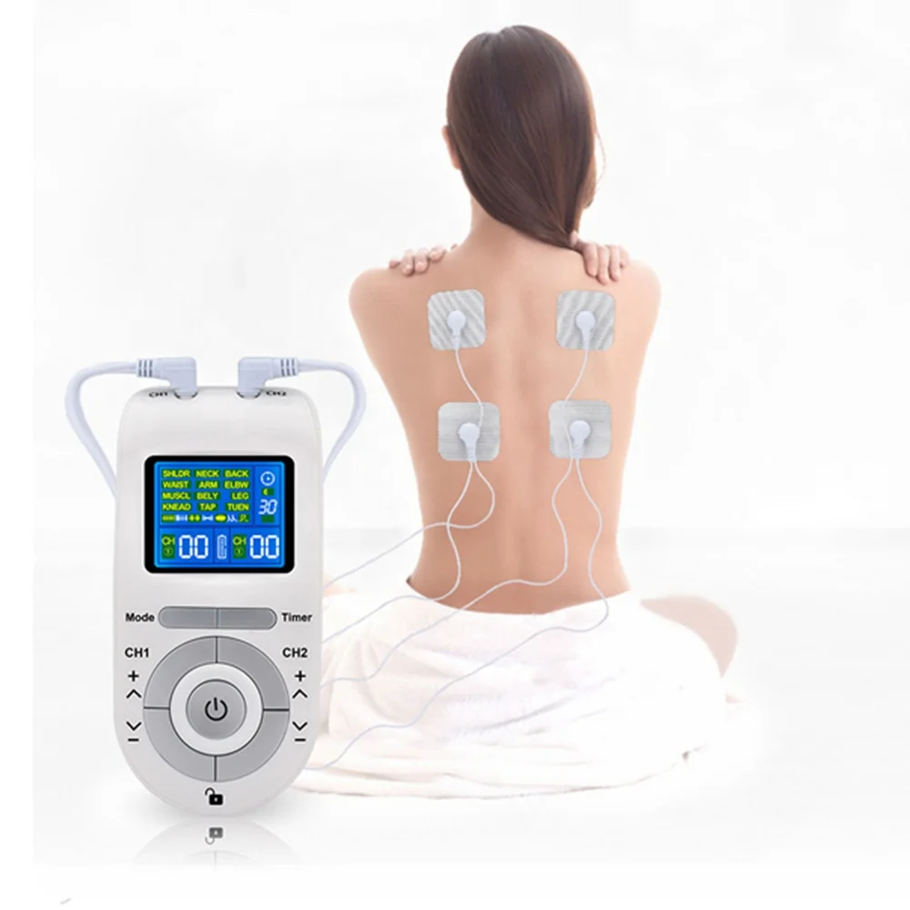 Electronic Muscle Stimulator Tense Unit Machine 4 Electrode Pads EMS Pulse Massage Instrument Electroestimulador for Body Neck