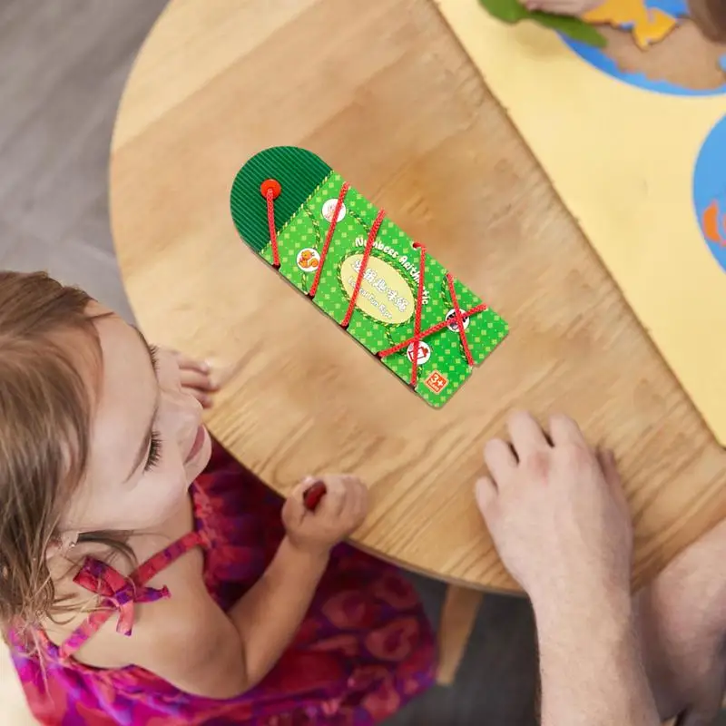 Einfädeln String Spielzeug Logik Spaß Seil Gehirn denken Entwicklungs schnur passende Spielkarten und Spielzeug Vorschule Lernspiel zeug