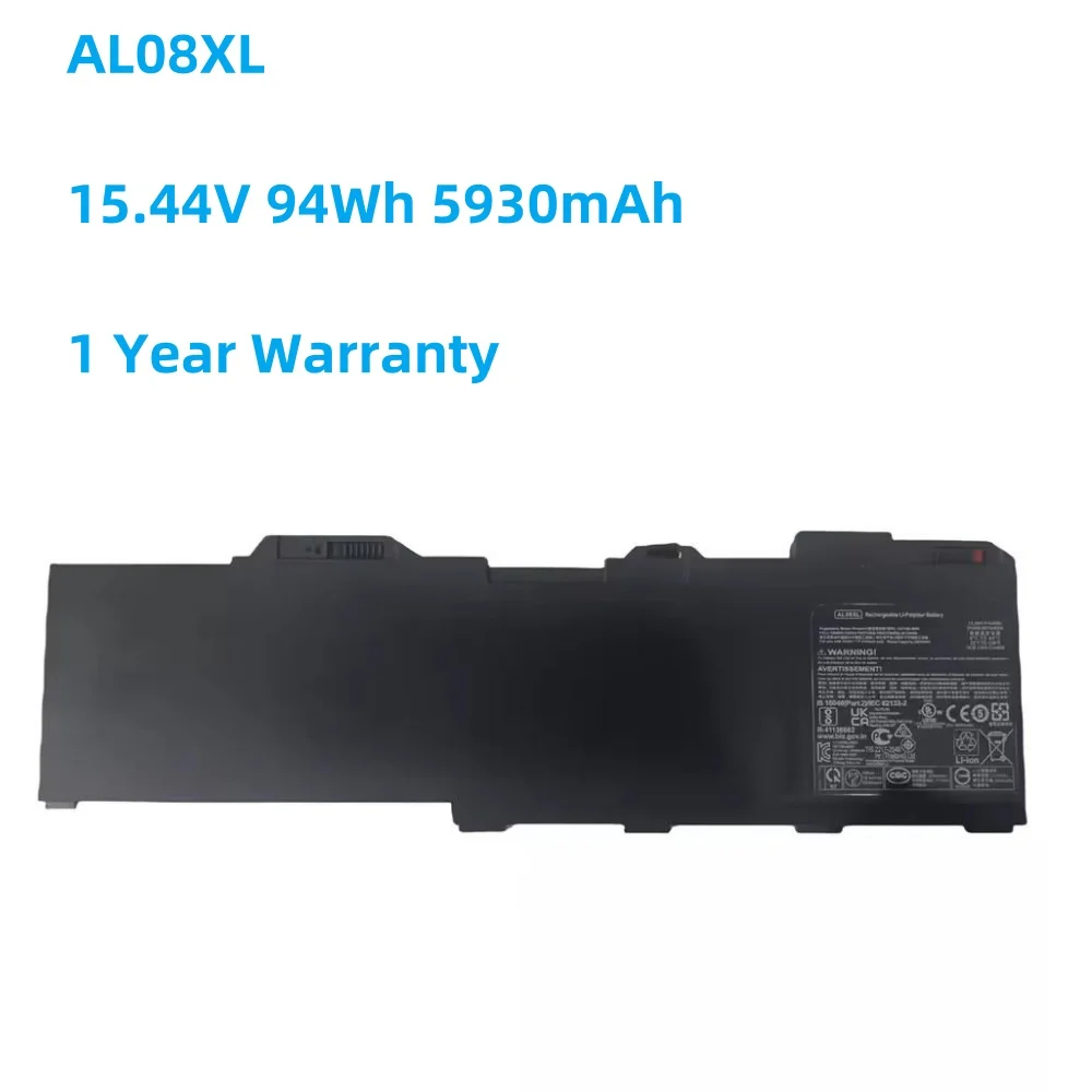 

15.44V 6110mAh/94Wh AL08XL Laptop Battery For HP ZBook Fury 15 G7 17 G7 Series Notebook