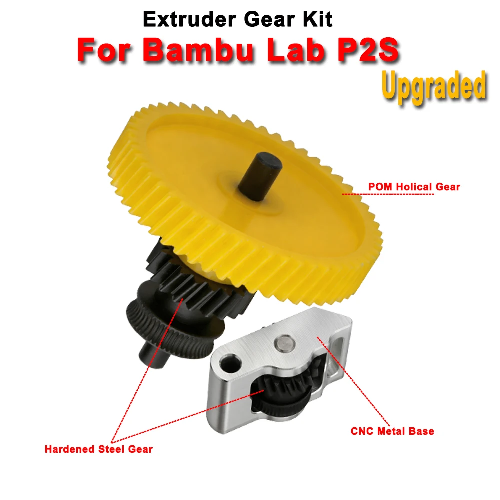 Für Bambu Lab P2S Extruder-Zahnradsatz, verbesserte integrierte gehärtete Stahl-Extrusionszahnradeinheit für Bambulab P2S 3D-Druckerteile – Detail 11