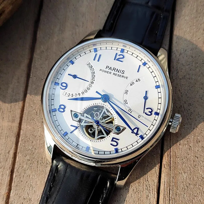 ساعة بارنيس الميكانيكية Seagull ST25 عيار دولاب الموازنة يطير باك تلقائيًا تعرض أعمال الرجال