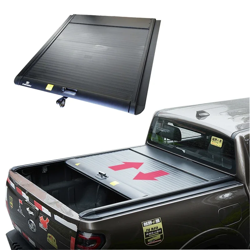 Aluminum Retractable Rear Cover for Navara Np300 L200 Ford Ranger Hilux Revo Mg T60 4x4 Pickup Truck Rear Cover