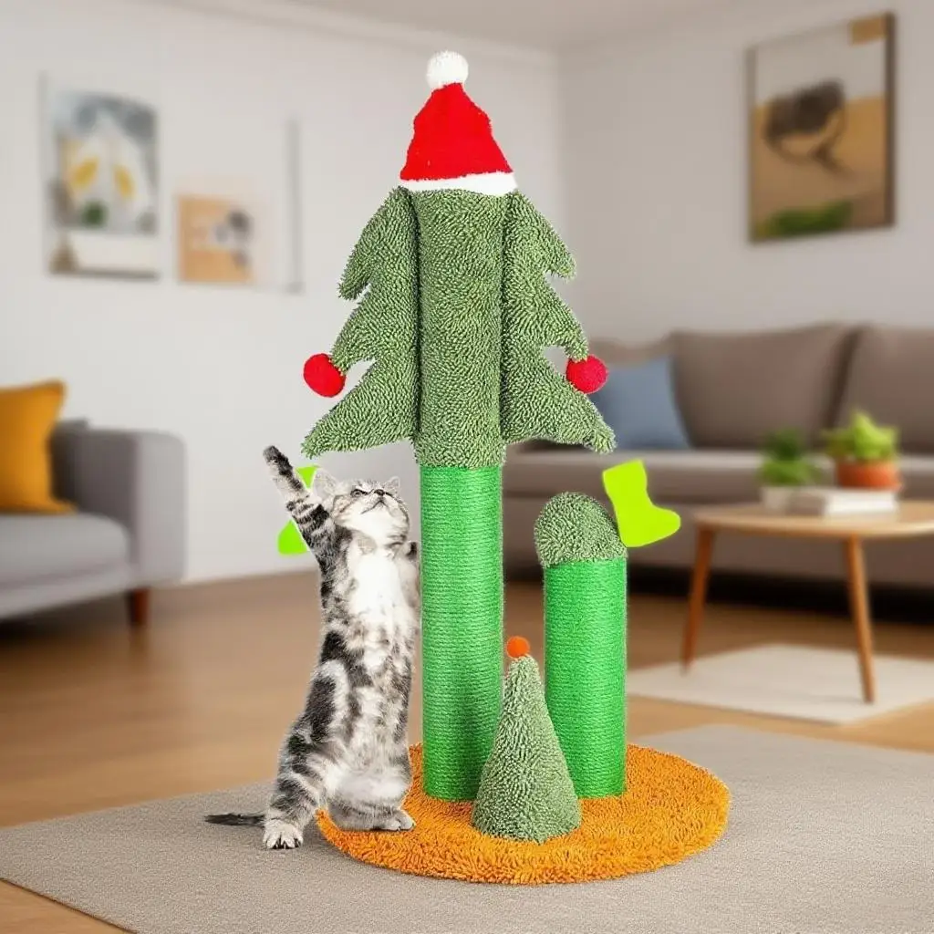 

Cat Climbing Frame, Christmas cat Treehouse, Sisal cat Paw Board, Wholesale of Pet Toys and Supplies