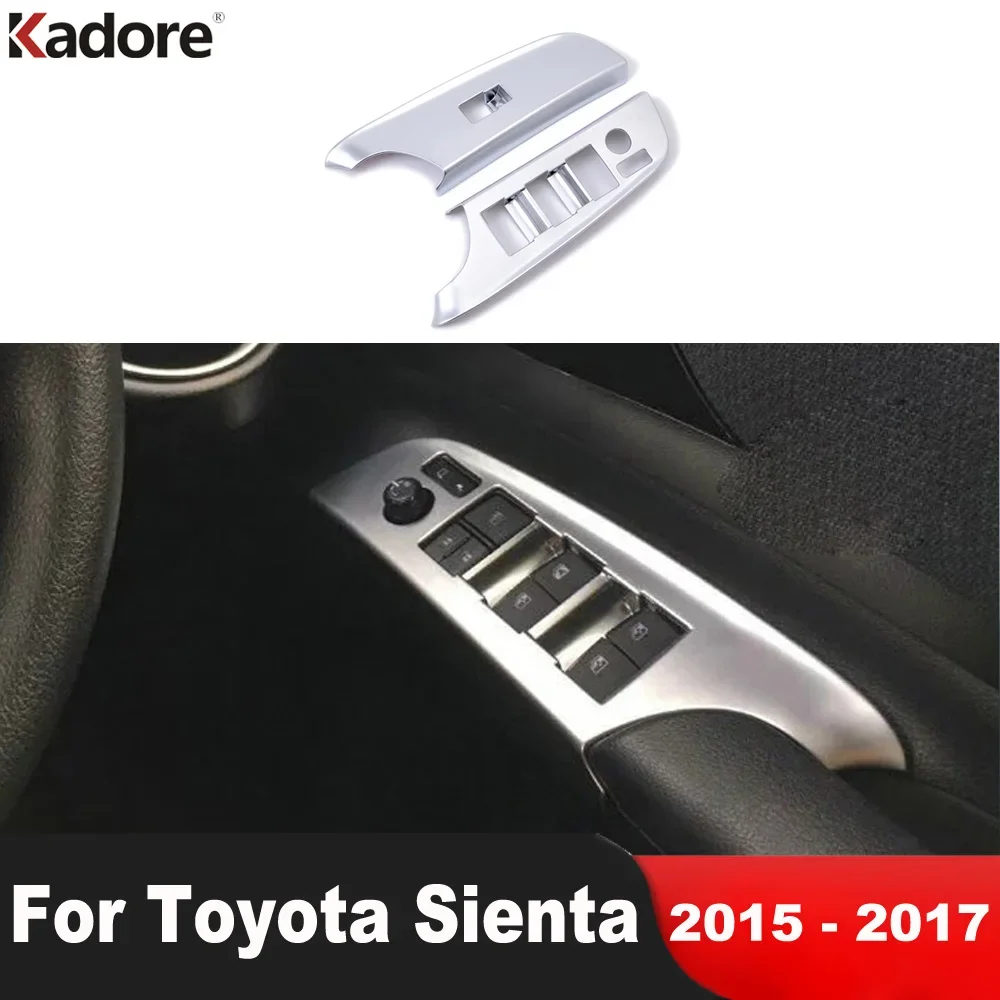 

For Toyota Sienta XP170 2015 2016 2017 Matte Car Interior Door Window Lift Switch Button Panel Cover Trim Accessories (RHD)