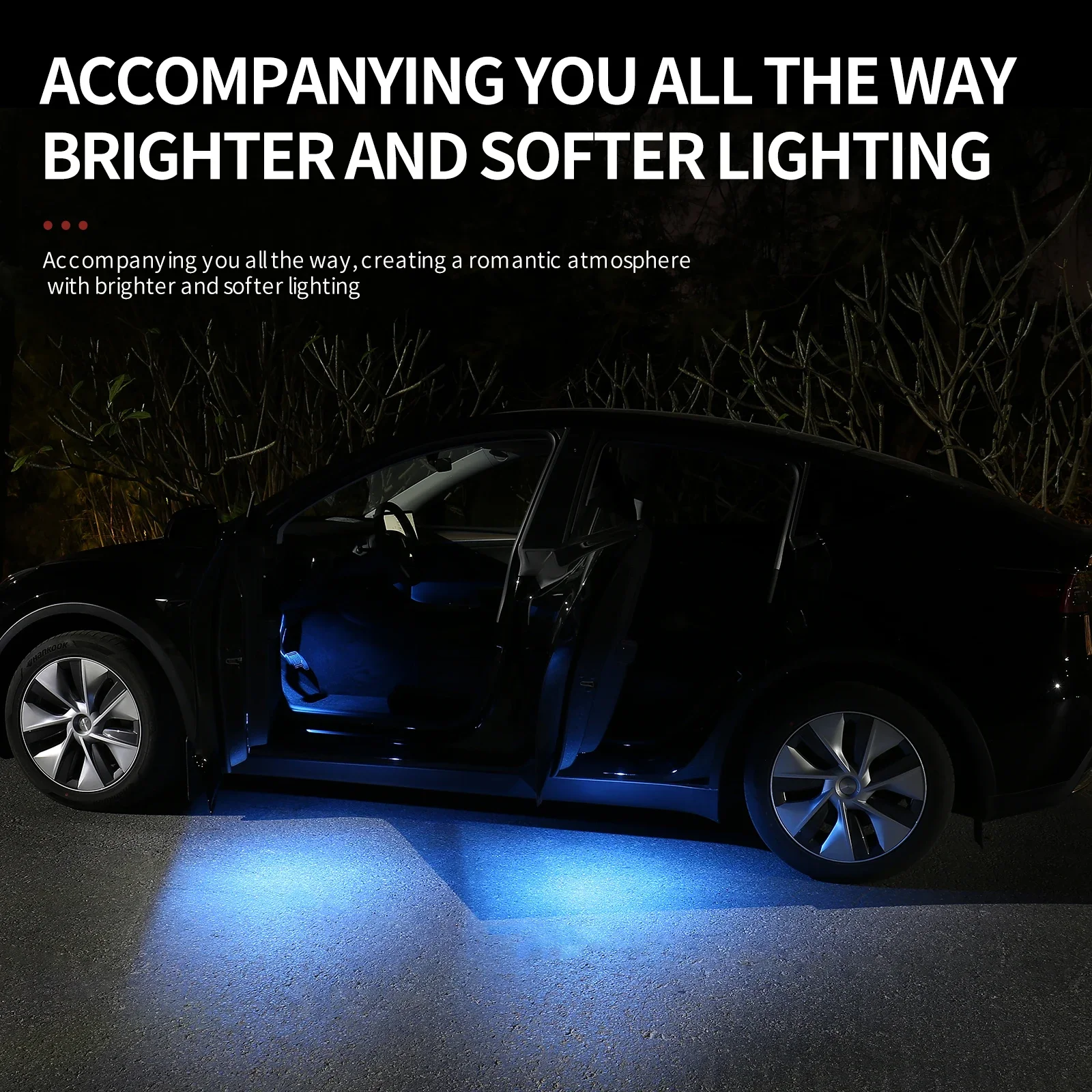 

LED Atmosphere Foot-Well Lights Car Interior Lighting Floor Door Puddle Decorative Lamp Auto Accessories For Tesla Model 3 Y S X