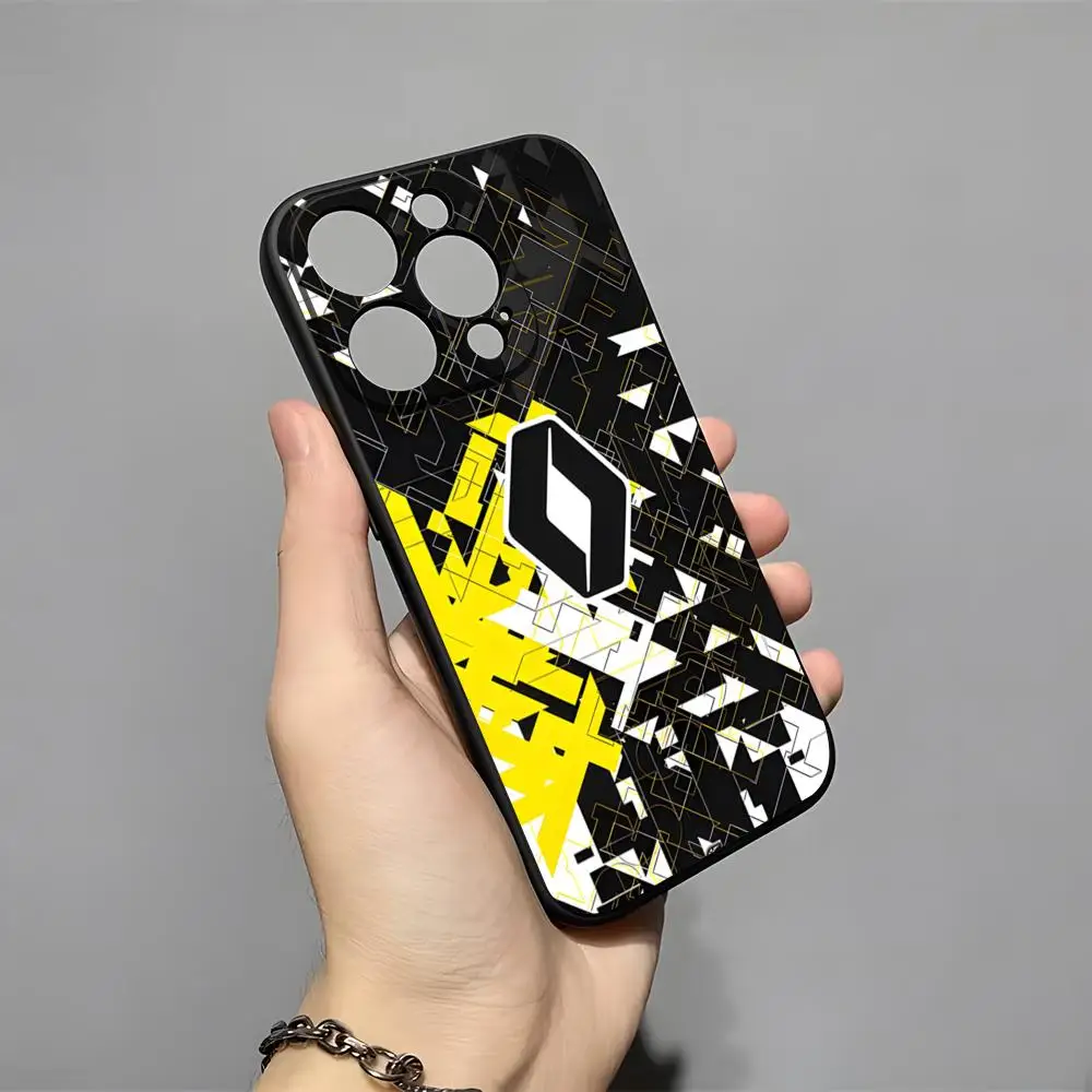 Franse Auto R-Renault Logo Telefoon Case Voor 16 Pro Max Iphone 15 14 Pro Max 13 pro 11 X Xs Xr 8 7 Plus Siliconen Cover