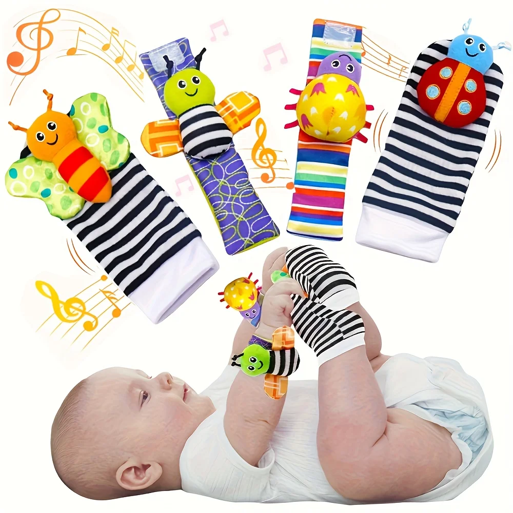 Baby Rattle Socks Toys 0~24 Months Infant Soft Plush Toy Newborn Sensory Educational Rattle And Teethe Wrist Baby Gift Toy