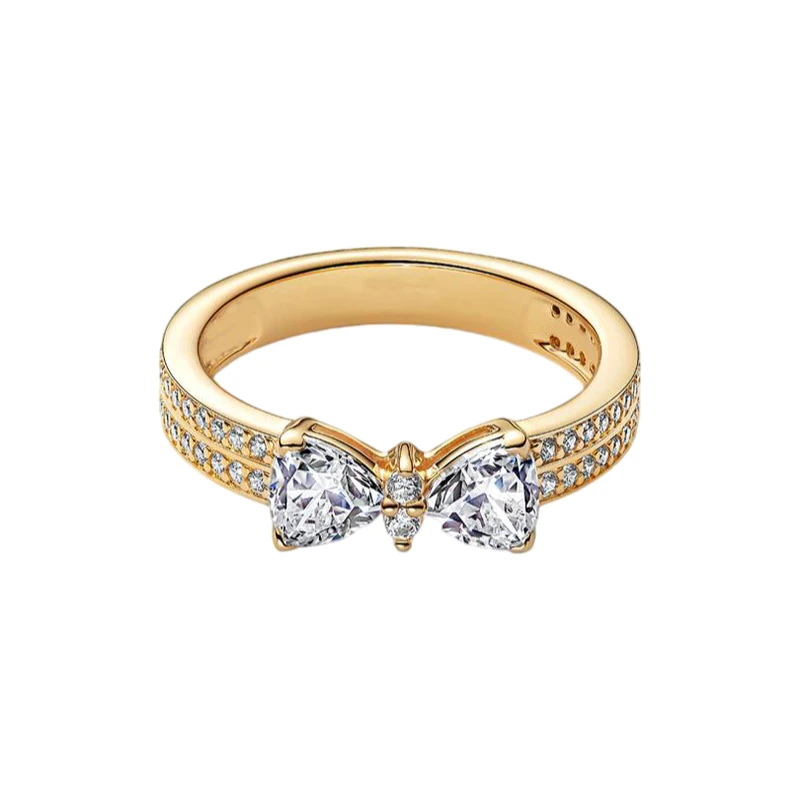 Authentic 925 Sterling Silver Heart-shaped,Floral,Butterfly Ring For Women Wedding Party Fine Jewelry