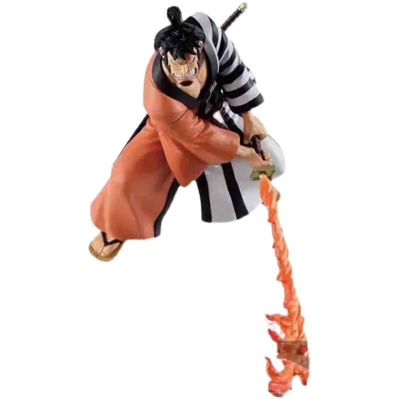 Bandai Original One Piece Anime Figure Kin'emon Moment of Battle Action Figure Toys for Kids Gift Collectible Model Ornaments