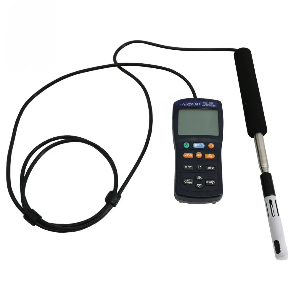 TES-1341N Hot Wire Anemometer with USB Tempe Humidity Tester Air Velocity Meter