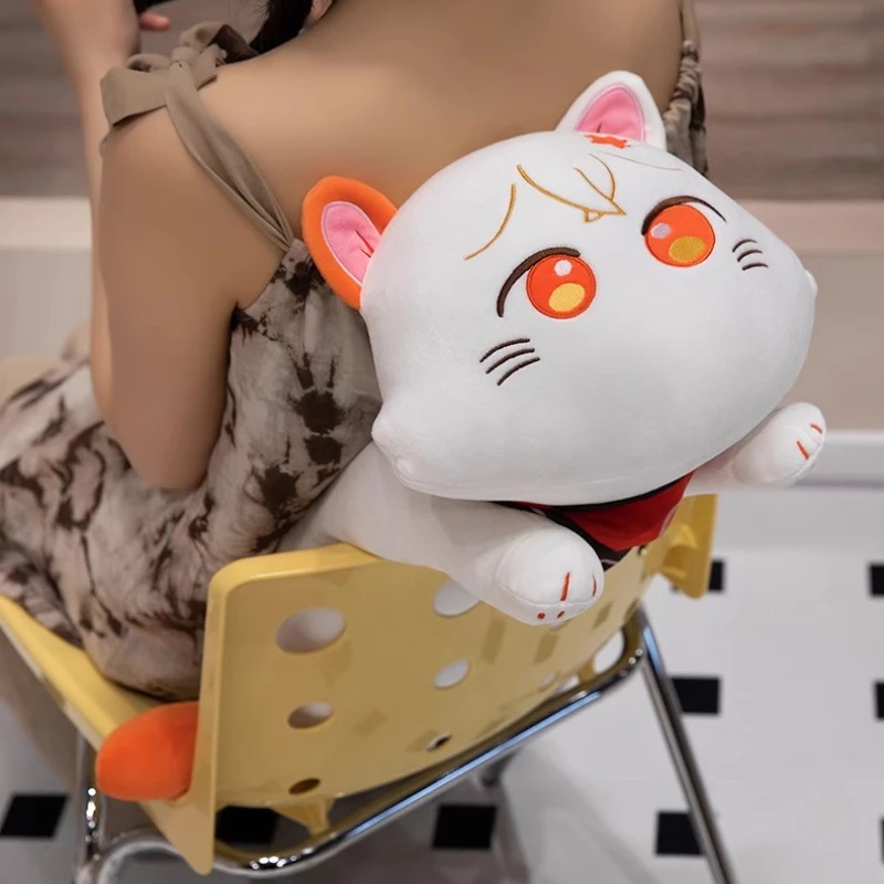 60cm genshin impacto boneca de gato de pelúcia kaedehara kazuha kawaii boneca jogo periféricos ornamentos coleção desktop exibição presente brinquedo